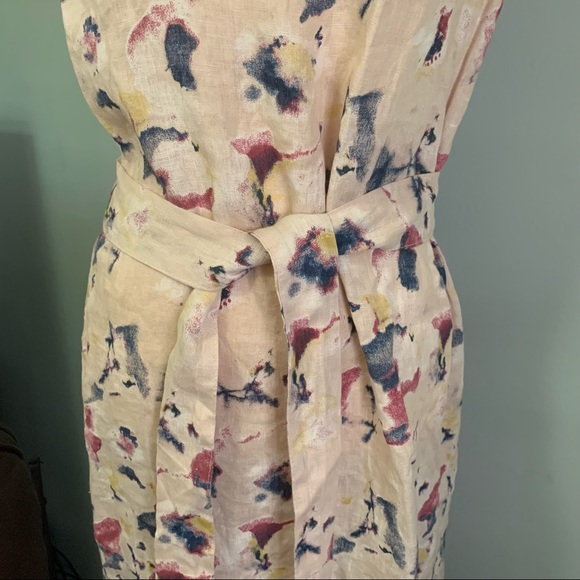 BELLAMBRA DUSTY PINK FLORAL LINEN MIDI DRESS SIZE L - Picture 3 of 10